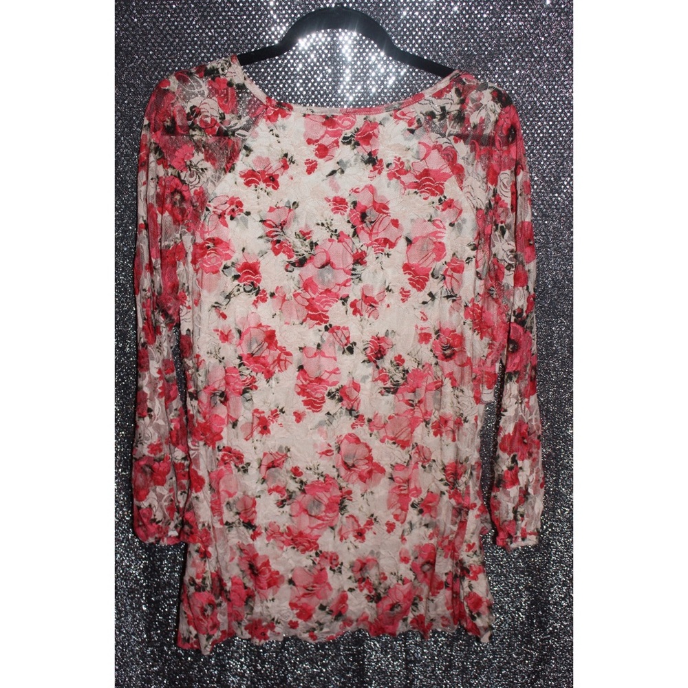 Dots 2x Floral Blouse with lace sleeves